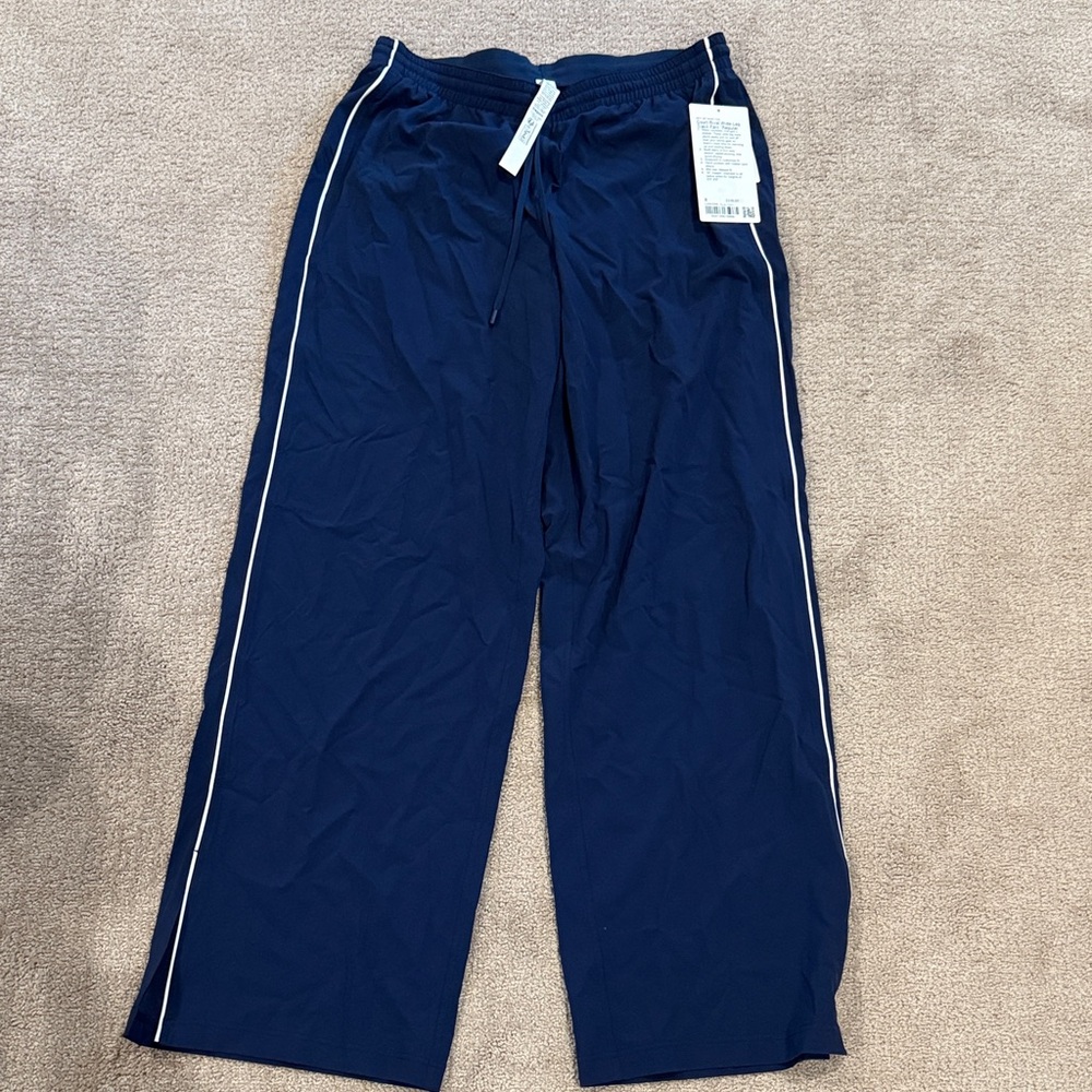 lululemon athletica Navy Track Pants with White Piping